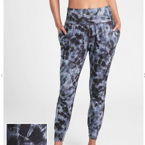 Athleta Salutation Printed Jogger Pant Calypso Navy small - Picture 1 of 15
